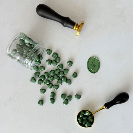 Bilute ceara pentru sigilii - Biluțe ceară verde smarald, granule ceară verde smarald, ceară pentru sigilii verde