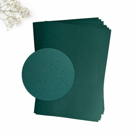 Carton imitatie piele verde pentru invitatii de nunta