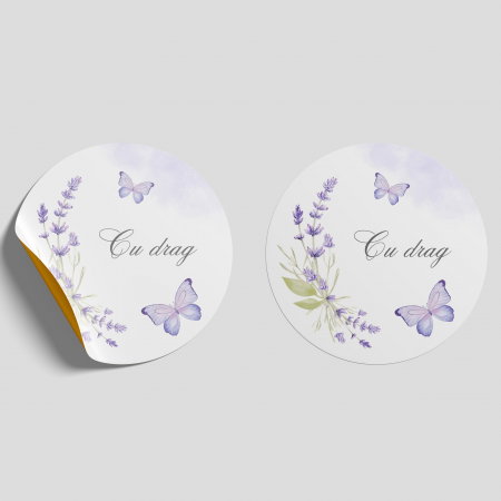 ETICHETE ADEZIVE - etichete adezive cu drag flori de lavanda