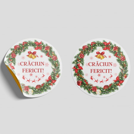 ETICHETE ADEZIVE - etichete adezive coronita de craciun