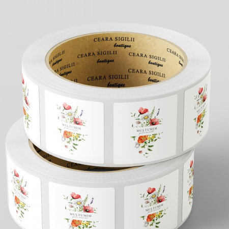 ETICHETE ADEZIVE - Etichete Multumim pentru comanda 50x40mm