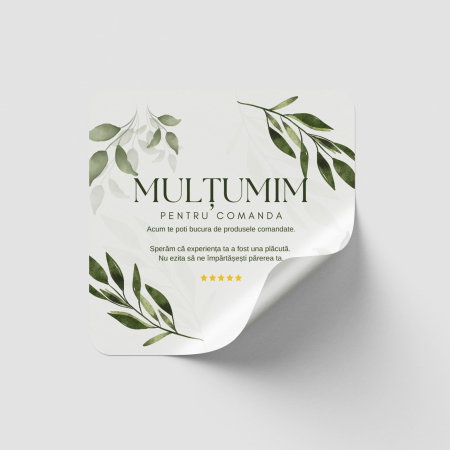 ETICHETE ADEZIVE - Etichete Multumim pentru comanda 6x6cm