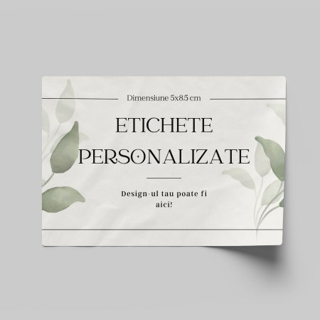 ETICHETE ADEZIVE - Etichete personalizate 50x85 mm lucioase, stickere dreptunghi rezistente, etichete autoadezive sintetice