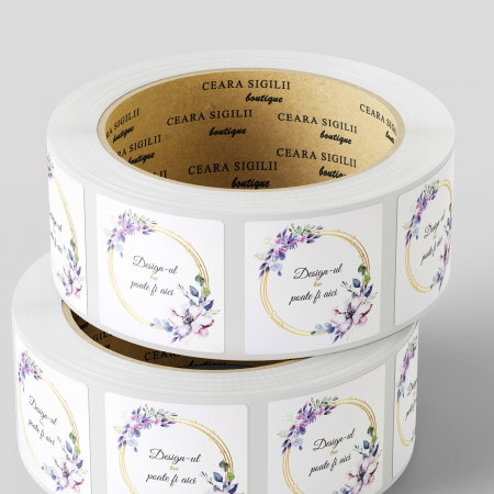 Etichete personalizate 60x60 mm lucioase, stickere pătrate rezistente, etichete autoadezive sintetice [1]