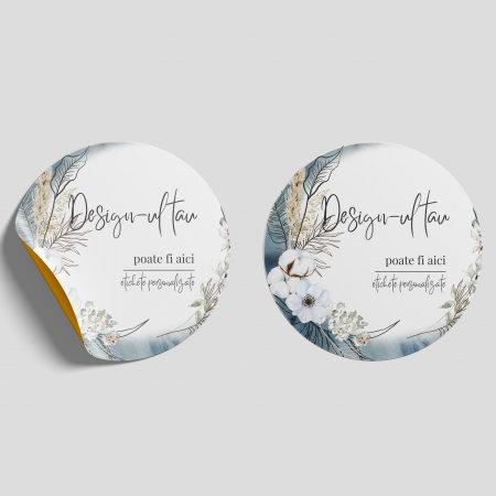 Etichete personalizate cerc 45 mm lucioase, stickere rotunde rezistente, etichete autoadezive sintetice [1]