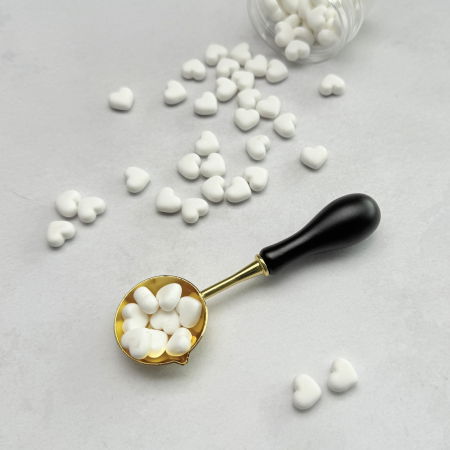 Unelte - Linguriță pentru topit ceară negru cu auriu, lingură ceară sigilii negru aurie