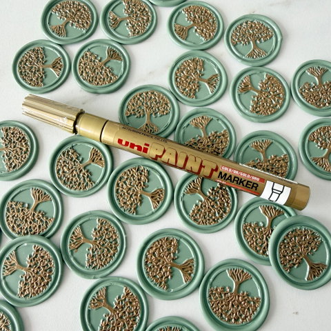 Marker cu vopsea auriu pentru sigilii ceara [0]