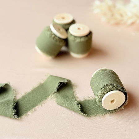 Panglica si snur - panglica matase olive