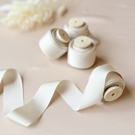 Panglica si snur - Panglica crem pentru invitatii de nunta