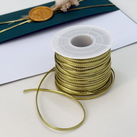 Panglica si snur - snur auriu pentru invitatii de nunta