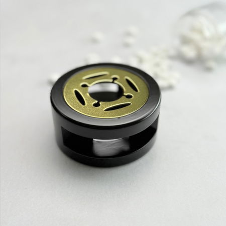 Unelte - Suport linguriță lemn negru auriu, suport topire ceară, suport lingură sigilii premium