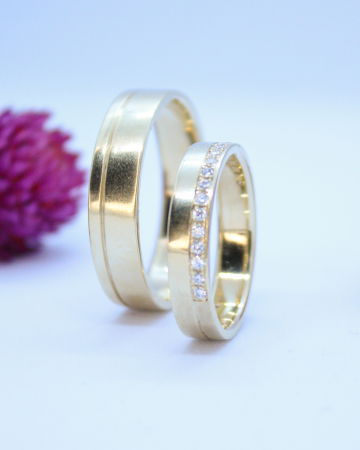 Verighete - Verighete Casio - Aur Galben 14K cu Diamante Naturale