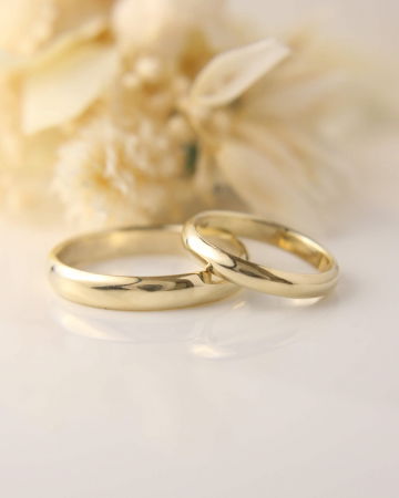 Verighete - Verighete simple din aur galben 14K, lucrate manual.