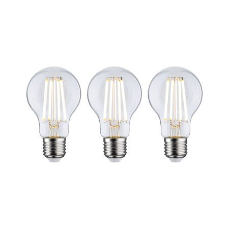 Becuri LED - Set 3 becuri LED pară, cu filament, Eco-Line, 230V, E27, 3x840lm, 3x4W, 3000K, clar