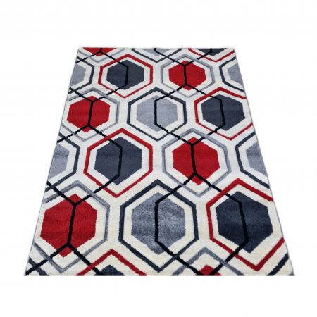 Covoare mktp - Covor Carvino, 160 x 230 Gri Deschis/Rosu 1832A