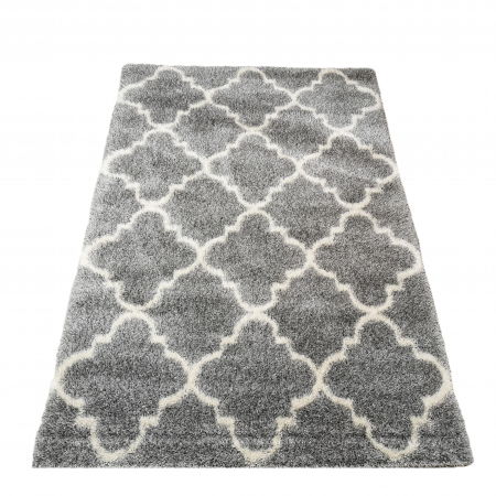 Covoare Pufoase - Covor Optimal, 160 x 230 Gri Deschis/Alb 1391A