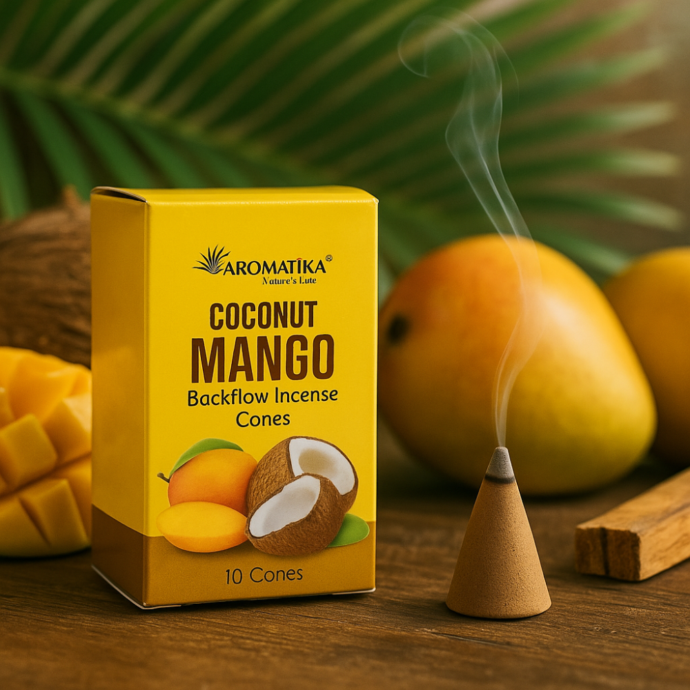 10 Conuri Aromatika Backflow Incense – Cocos si Mango [3]