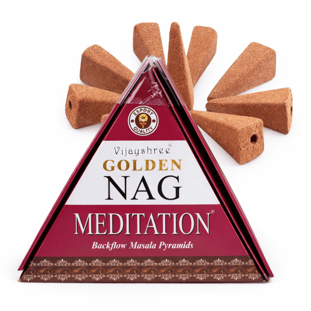 Conuri Parfumate Backflow Golden Nag Meditation – Piramida Sacra pentru Liniste si Claritate [1]