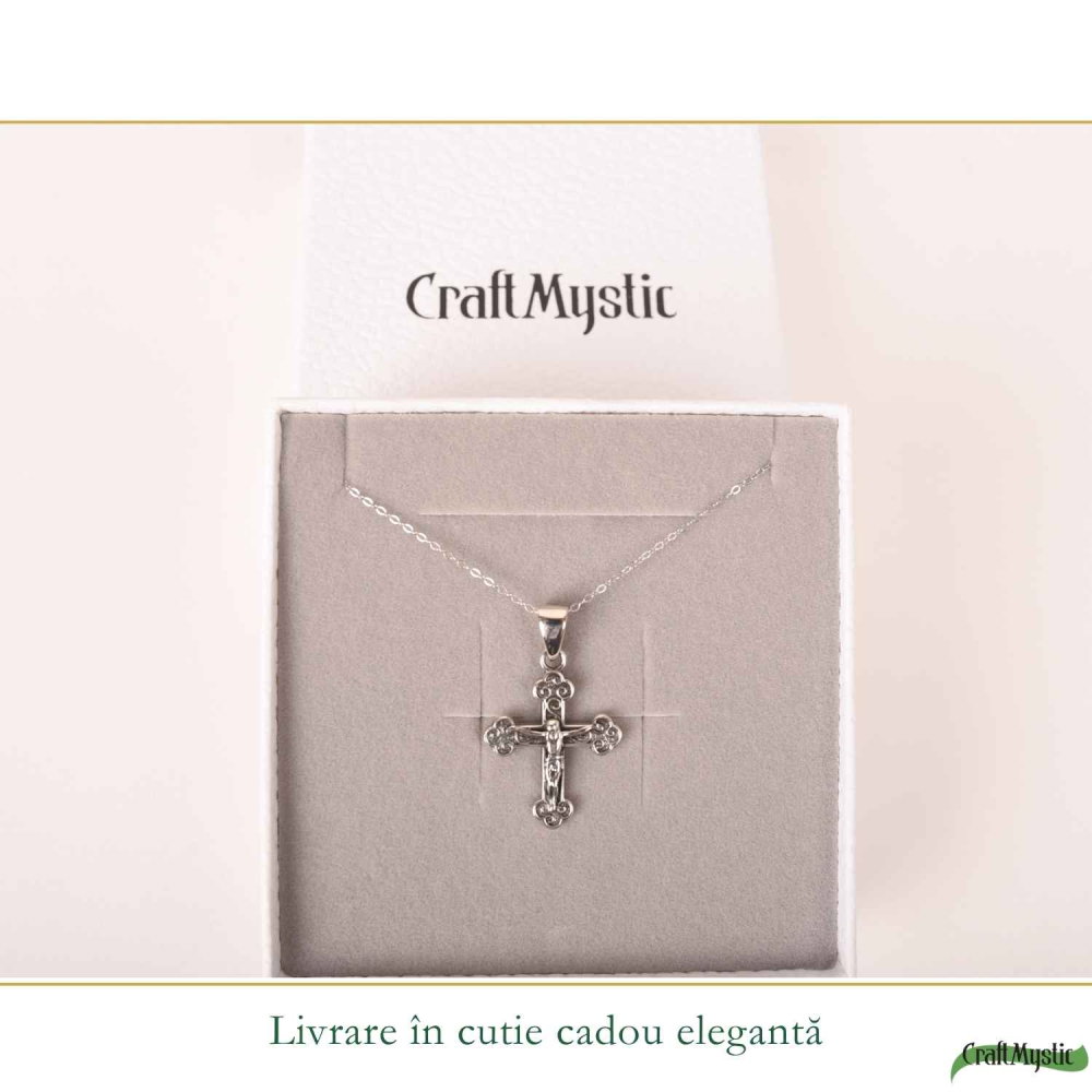 Colier Cruce cu Isus din Argint 925 – Protectie Spirituala si Credinta [6]