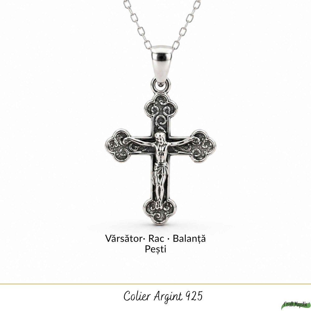 Colier Cruce cu Isus din Argint 925 – Protectie Spirituala si Credinta [5]