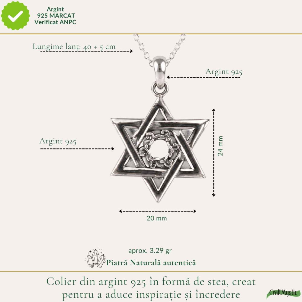 Colier Merkaba din Argint 925 – Protectie Spirituala si Echilibru Energetic [4]
