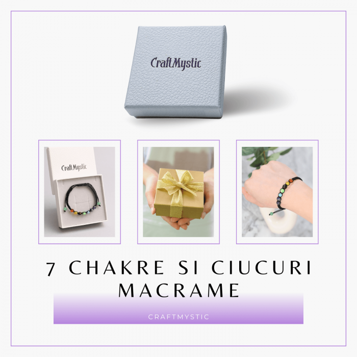 Bratara Handmade Reglabila cu Margele 6mm pentru Cele 7 Chakre si Ciucuri Macrame [6]