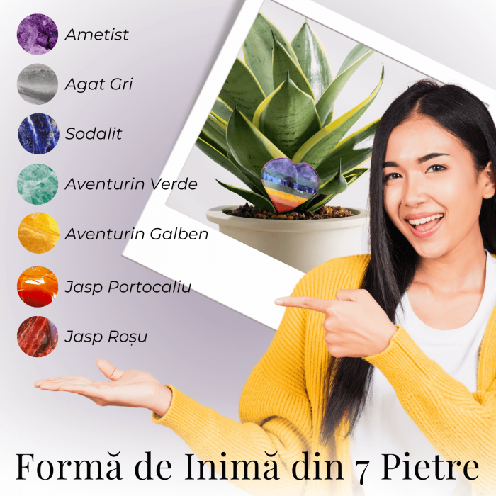 Inima Sculptata Manual de 50mm cu 7 Tipuri de Pietre Naturale pentru Cele 7 Chakre [4]