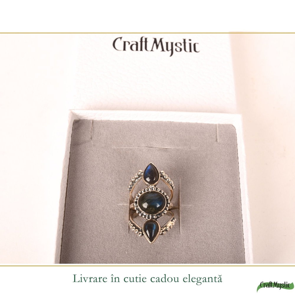 Inel argint 925 cu Labradorit floare – protectie si mister feminin [6]