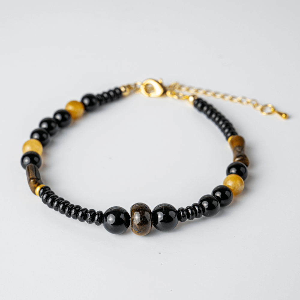 Scut Energetic – Bratara cu Agat Negru, Obsidian si Ochi de Tigru [1]