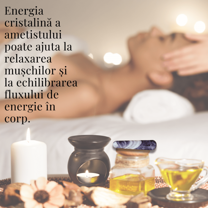 Bagheta de Masaj 10 cm din Ametist Chevron Natural [7]