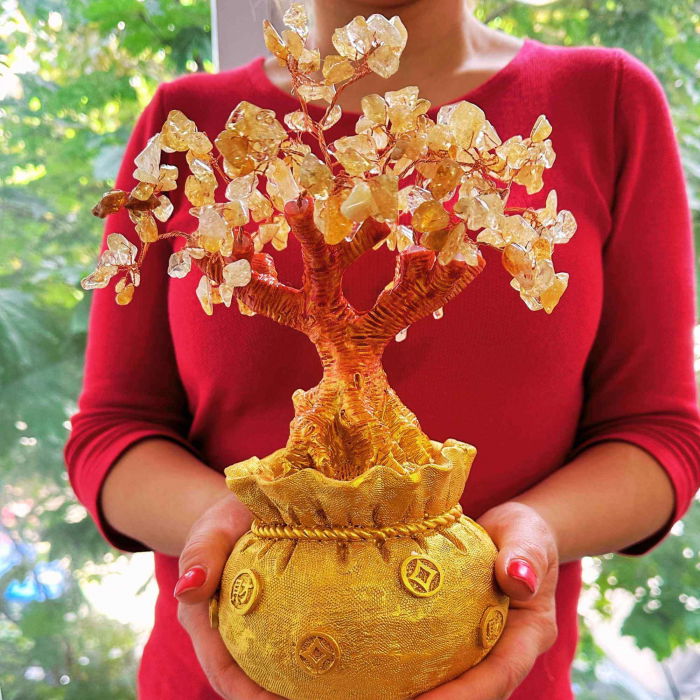 Bonsai cu cristale naturale citrin, supranumit "copacul banilor" - Copacelul cu inaltimea de 25 cm reprezinta cadoul perfect pentru prosperitate, succes, energie pozitiva [5]