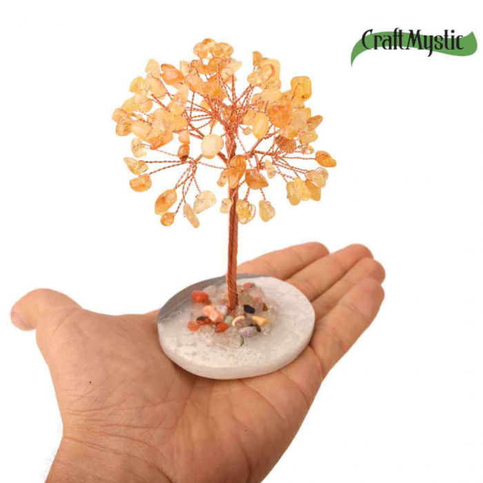 Copacel 12 cm din cristale semipretioase Citrin si baza de agat - Aduce claritate mentala, prosperitate, securitate [7]