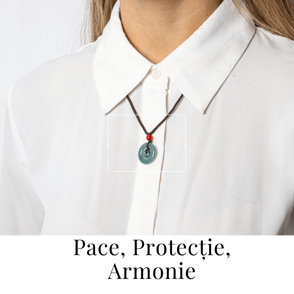 Liniste si Protectie – Colier Talisman Peace Lock din Jad Albastru de Guatemala [2]