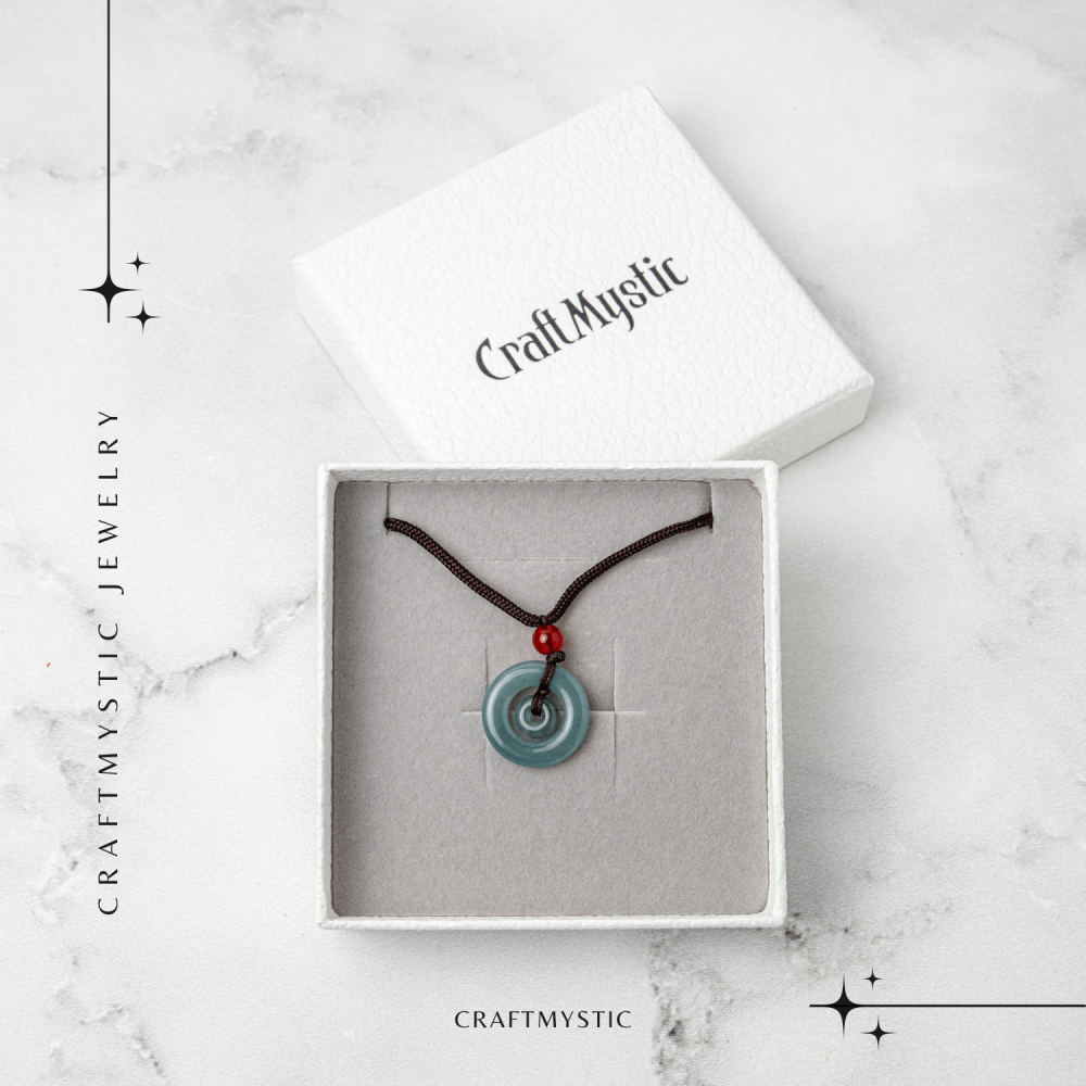 Liniste si Protectie – Colier Talisman Peace Lock din Jad Albastru de Guatemala [7]