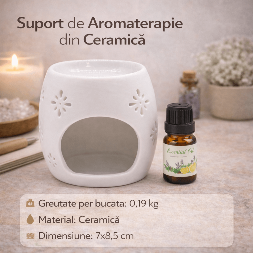 Suport Aromaterapie din Ceramica cu Inger – Lumina Calda si Armonie [5]