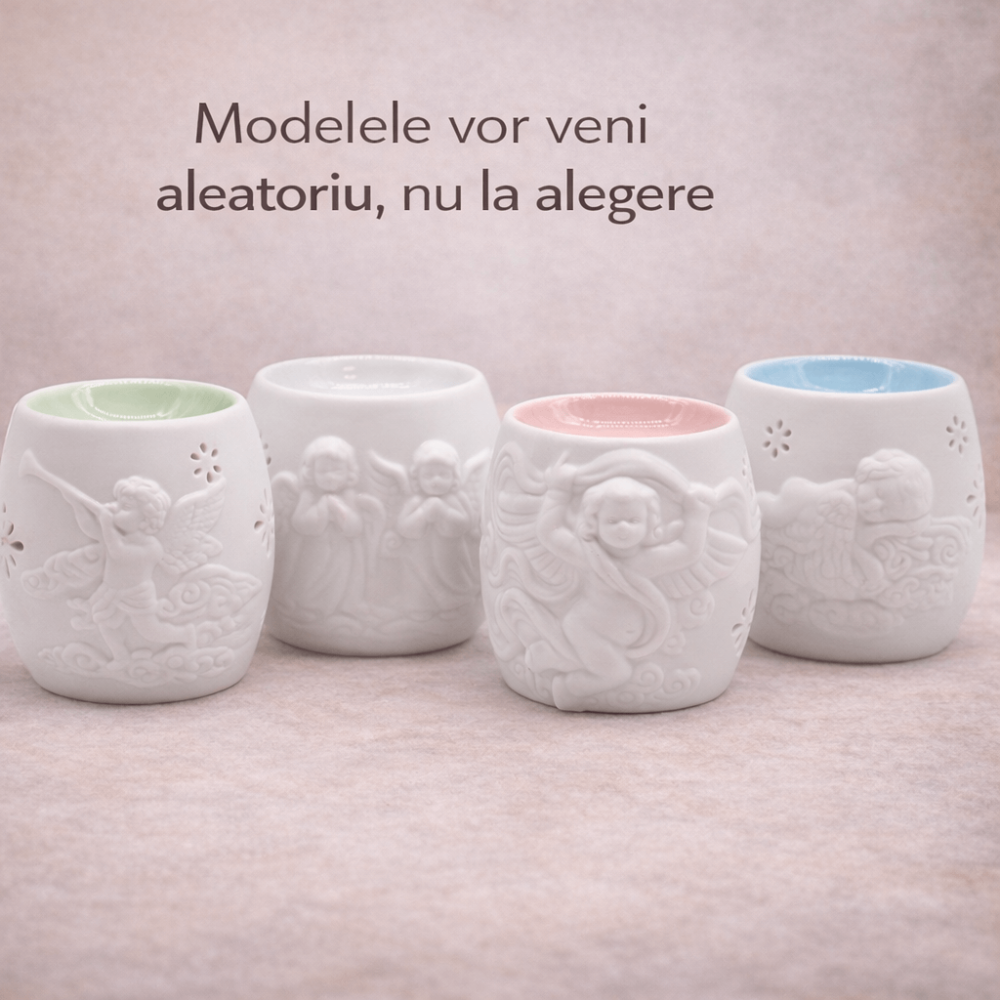 Suport Aromaterapie din Ceramica cu Inger – Lumina Calda si Armonie [7]