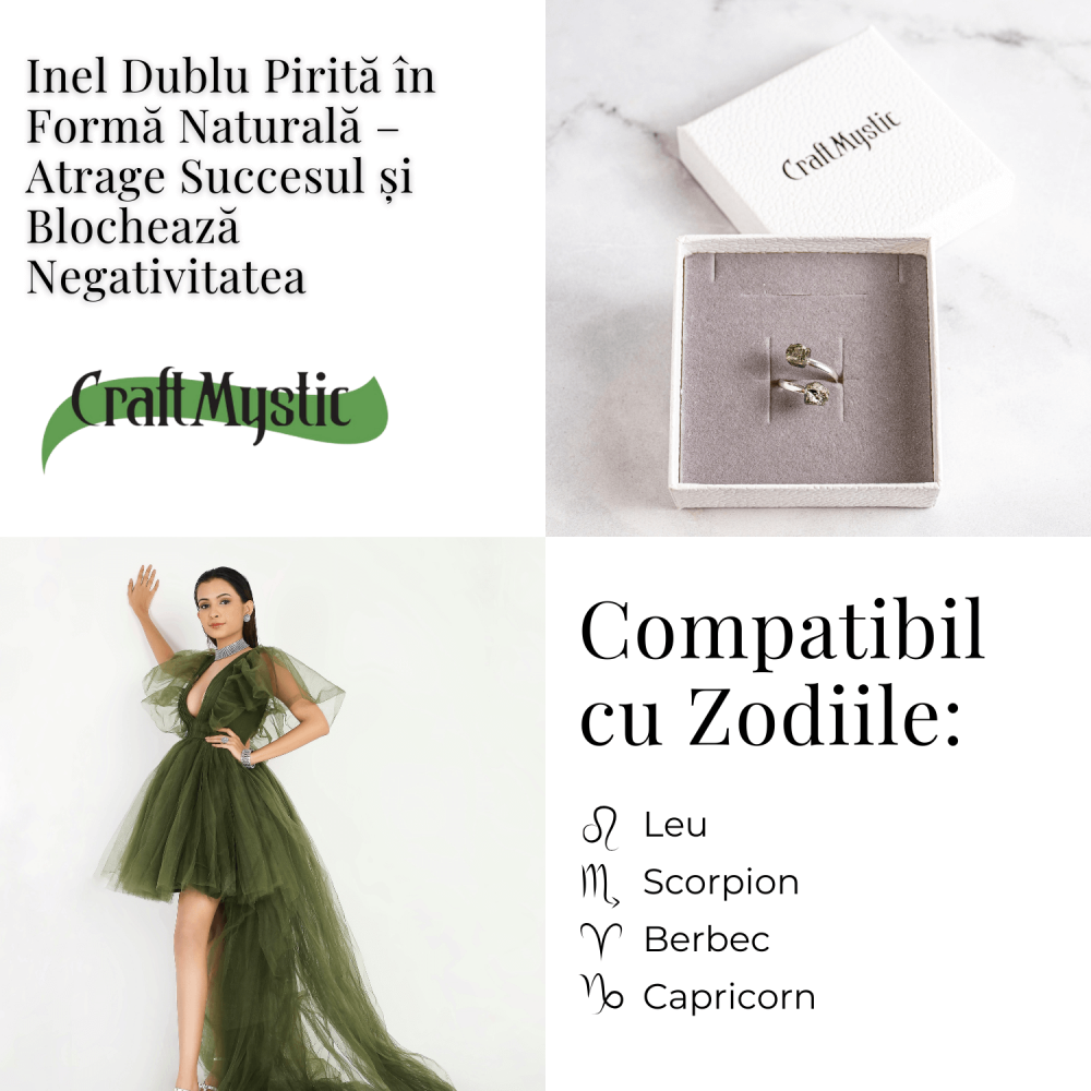 Atrage succesul si blocheaza negativitatea – Inel dublu Pirita in forma naturala [5]