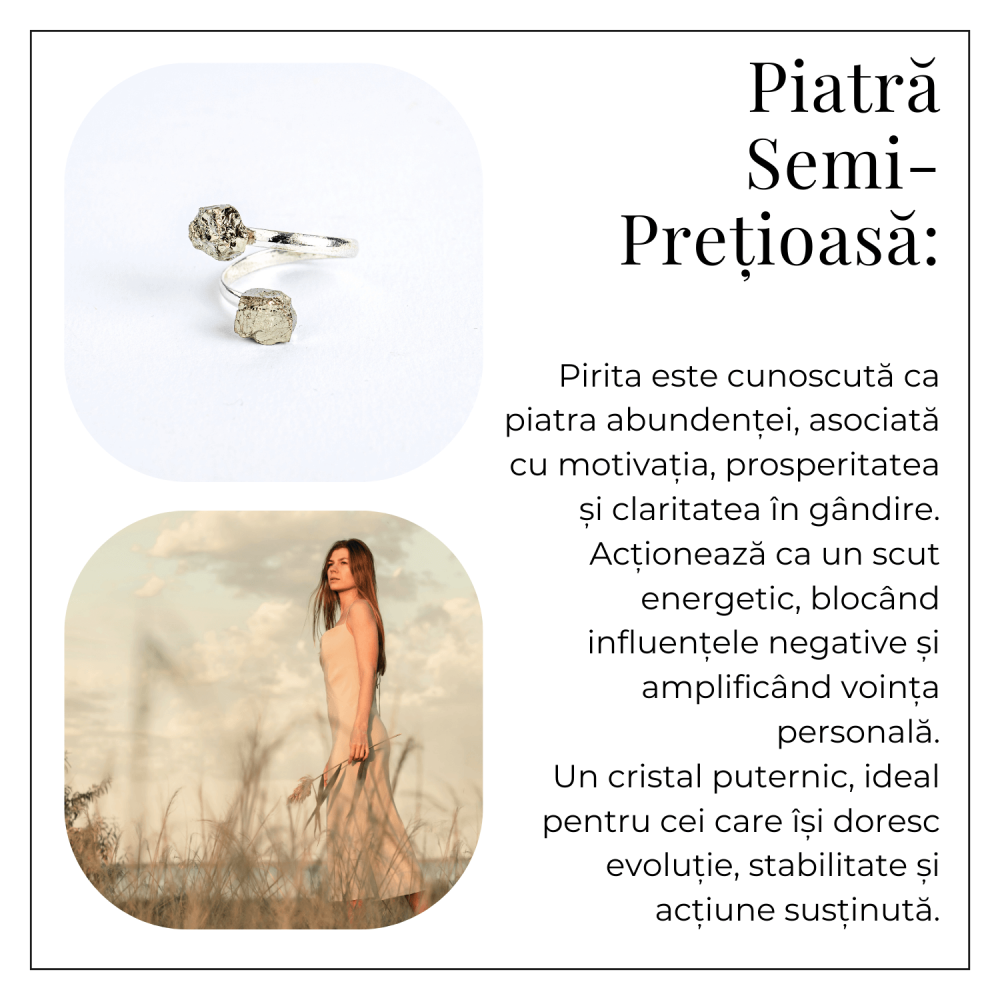 Atrage succesul si blocheaza negativitatea – Inel dublu Pirita in forma naturala [6]