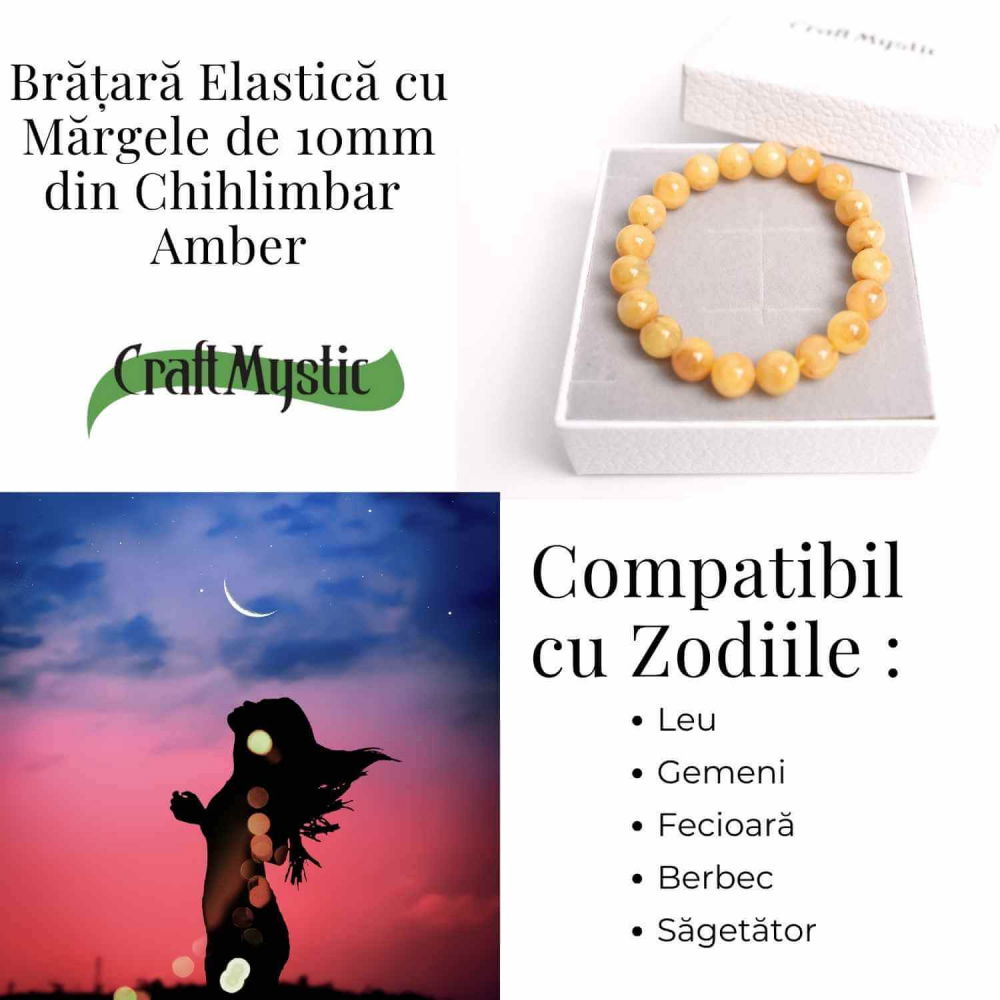 Bratara 10mm Chihlimbar Galben – Energie pozitiva si protectie naturala [4]