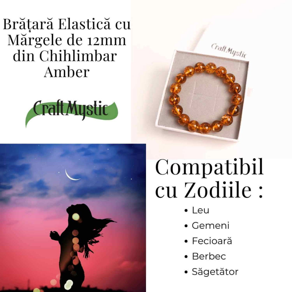 Bratara elastica 12 mm Chihlimbar – Energie si protectie naturala [4]