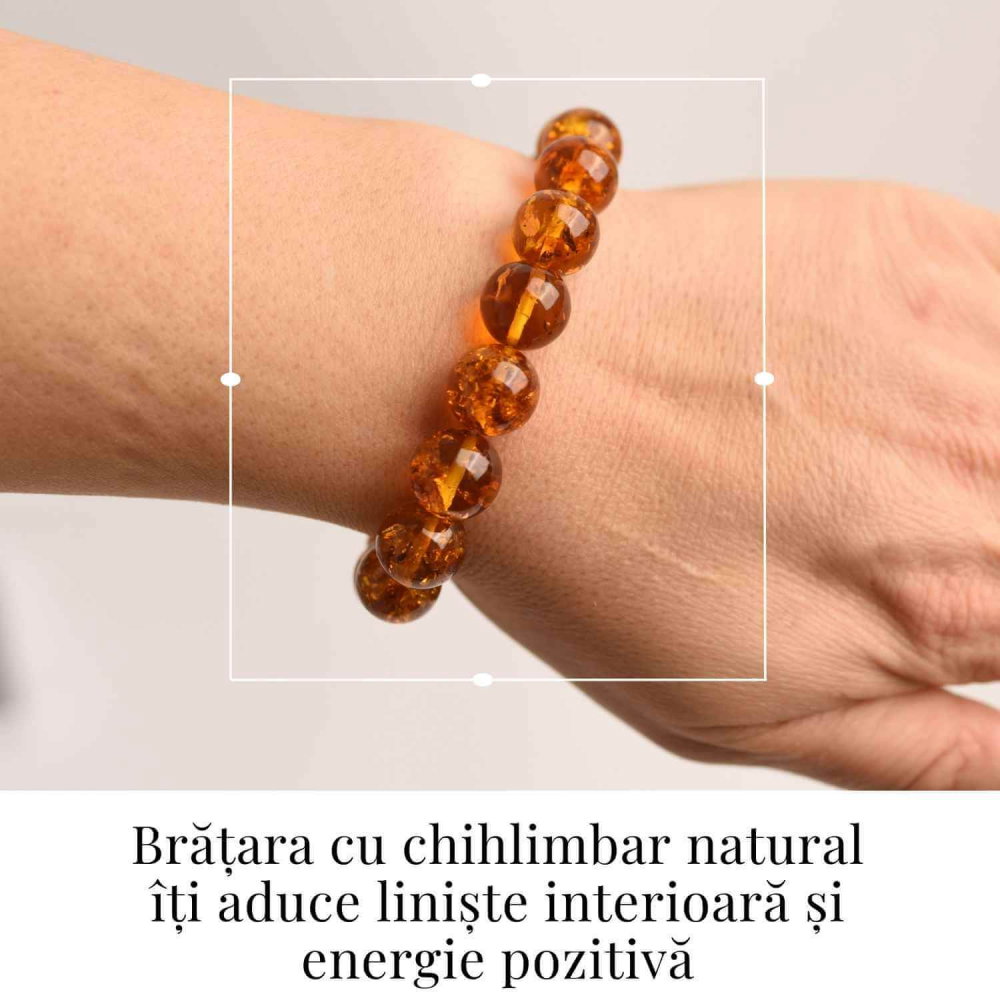 Bratara elastica 12 mm Chihlimbar – Energie si protectie naturala [2]
