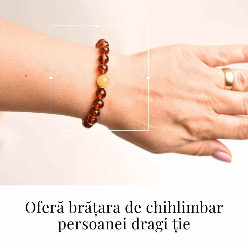 Bratara elastica chihlimbar caramiziu-galben pentru echilibru emotional [2]