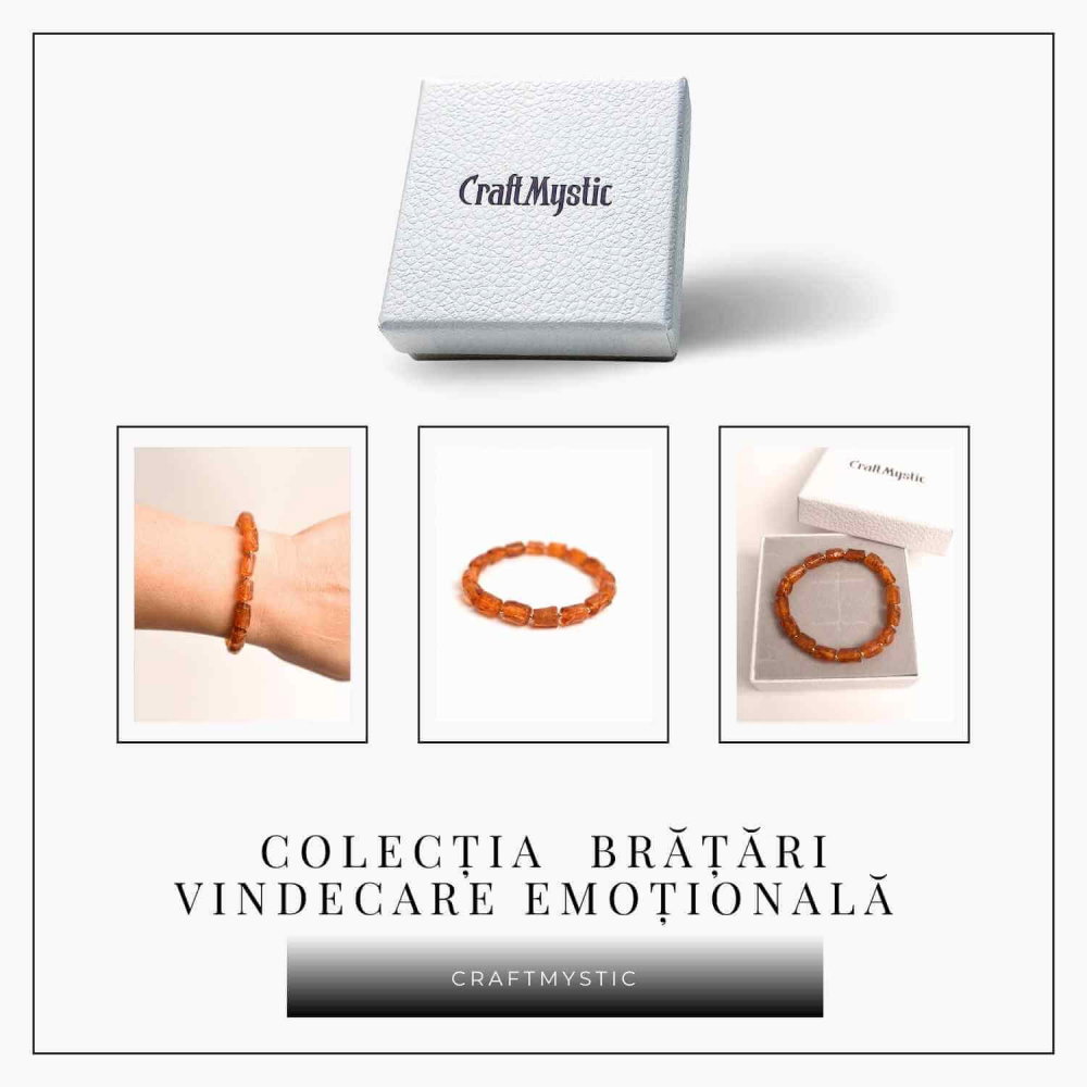 Bratara cu margele ovale 13mm de chihlimbar – Protectie si energie [6]