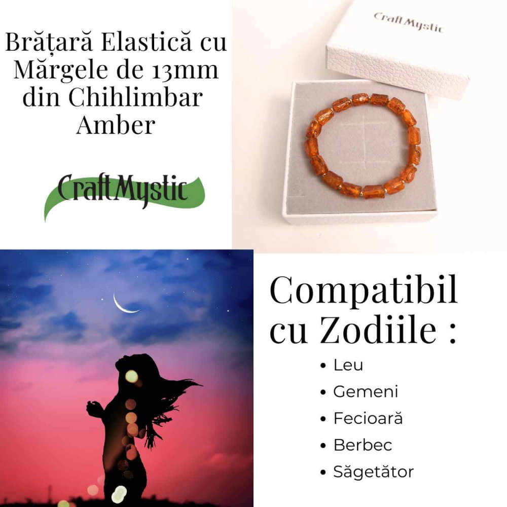 Bratara cu margele ovale 13mm de chihlimbar – Protectie si energie [3]