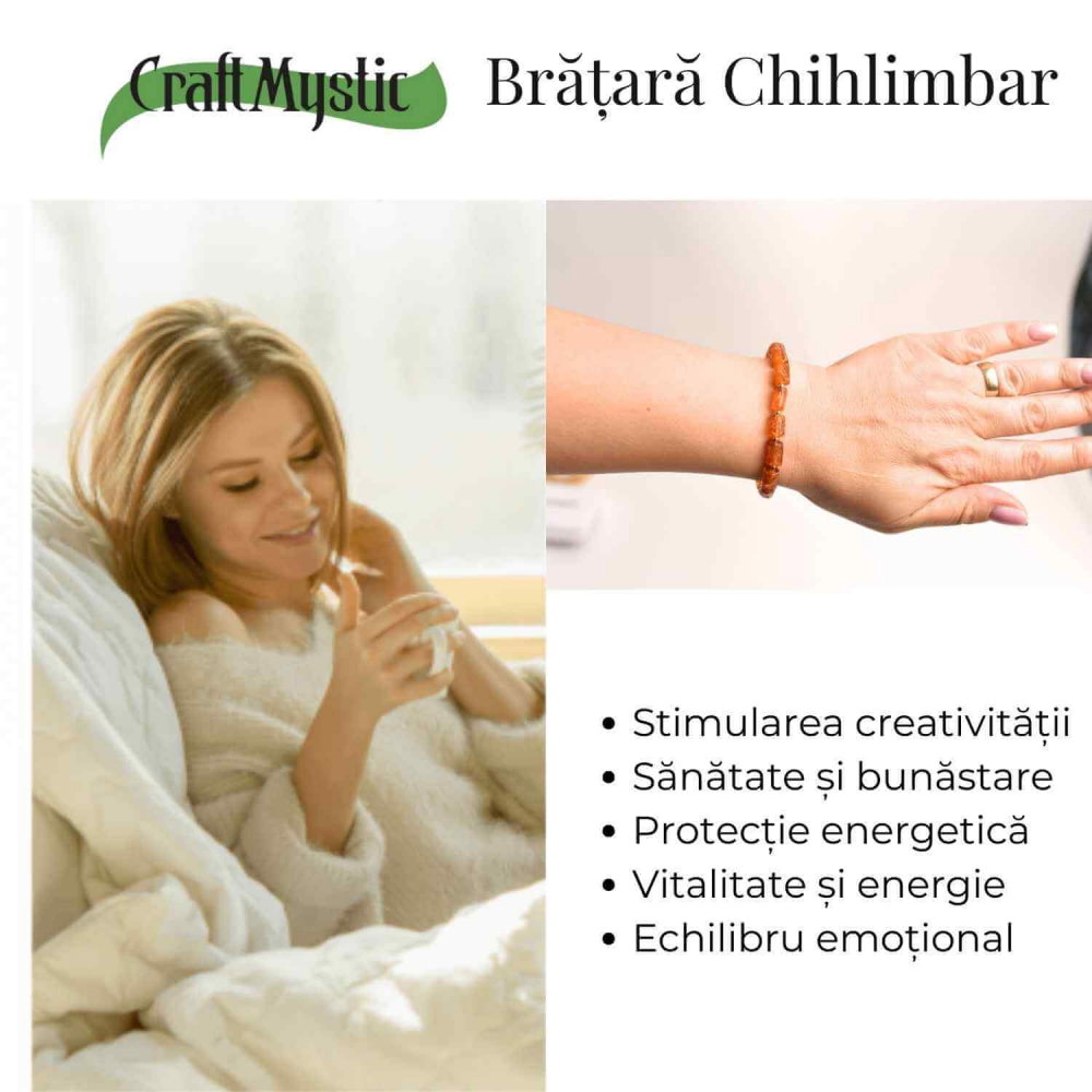 Bratara cu margele ovale 13mm de chihlimbar – Protectie si energie [5]