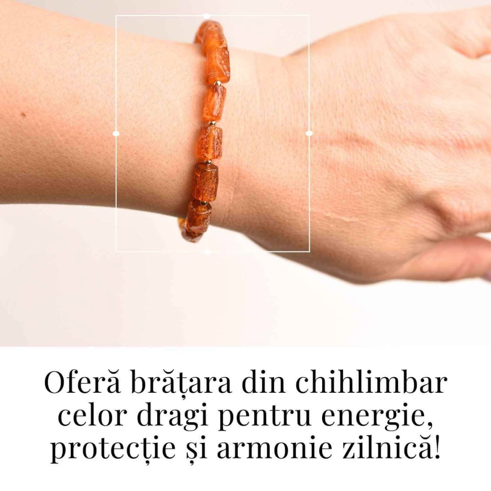 Bratara cu margele ovale 13mm de chihlimbar – Protectie si energie [2]