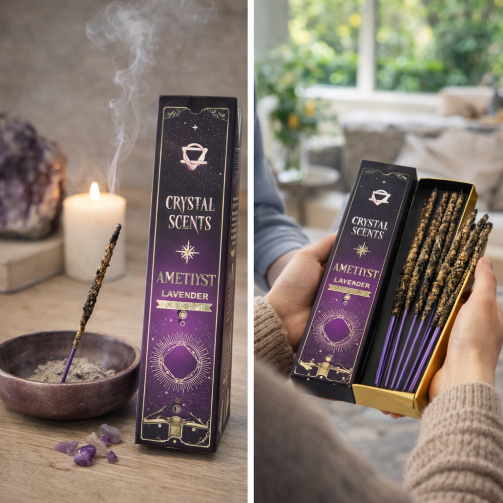 Smudge Incense Crystal Scents cu Cristale Ametist – Relaxare si Claritate Lavanda [2]