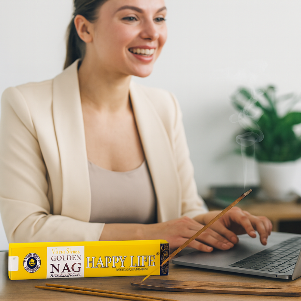 Betisoare Parfumate Golden Nag Happy Life – Aromonie Pozitiva, Energie Vesela si Stare de Bine [3]