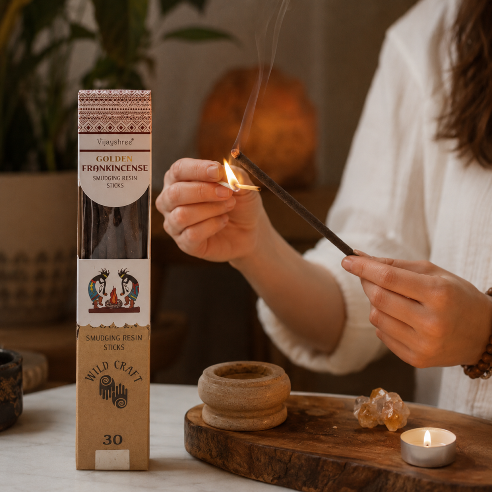 Betisoare Parfumate cu Rasina Naturala Golden Frankincense - Relaxare si Purificare Energetica [4]