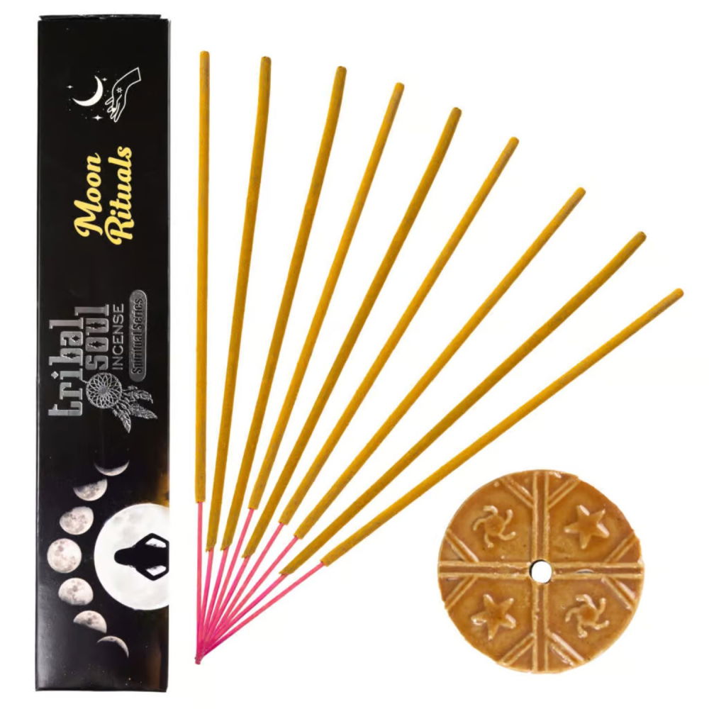 Betisoare parfumate Moon Ritual Tribal Soul + suport ceramic – setare intentii si echilibru lunar [1]